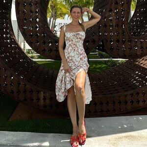 Floral summer dress white sexy